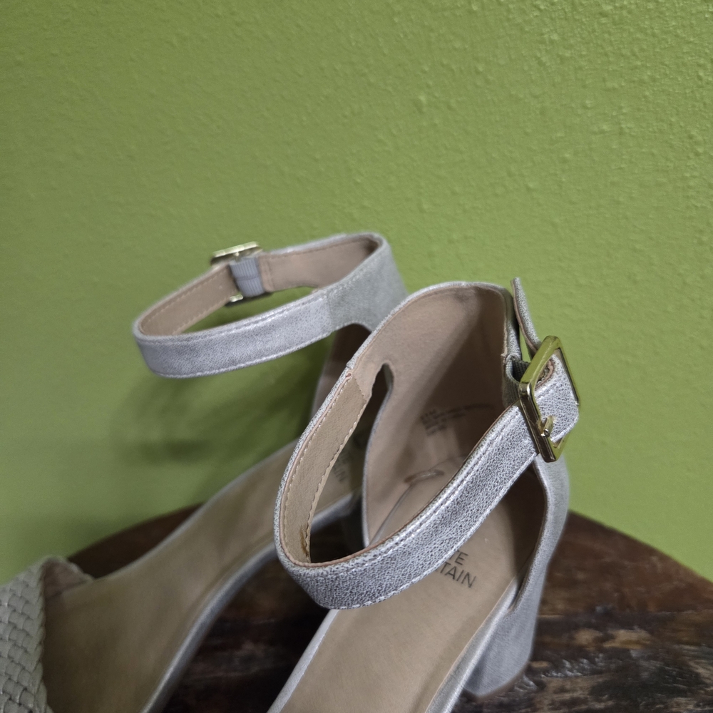 Sole Society Silver Woven Heel Sandals - Picture 7 of 7